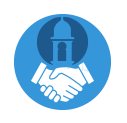shaking hands with ccb logo